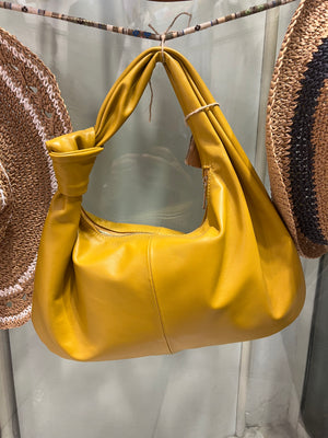 Ocra leather bag_ borsa in pelle- made in  Italy - JP Amalfi