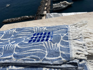 Open image in slideshow, The fish beach towel/ sarong double face_telo mare - JP Amalfi
